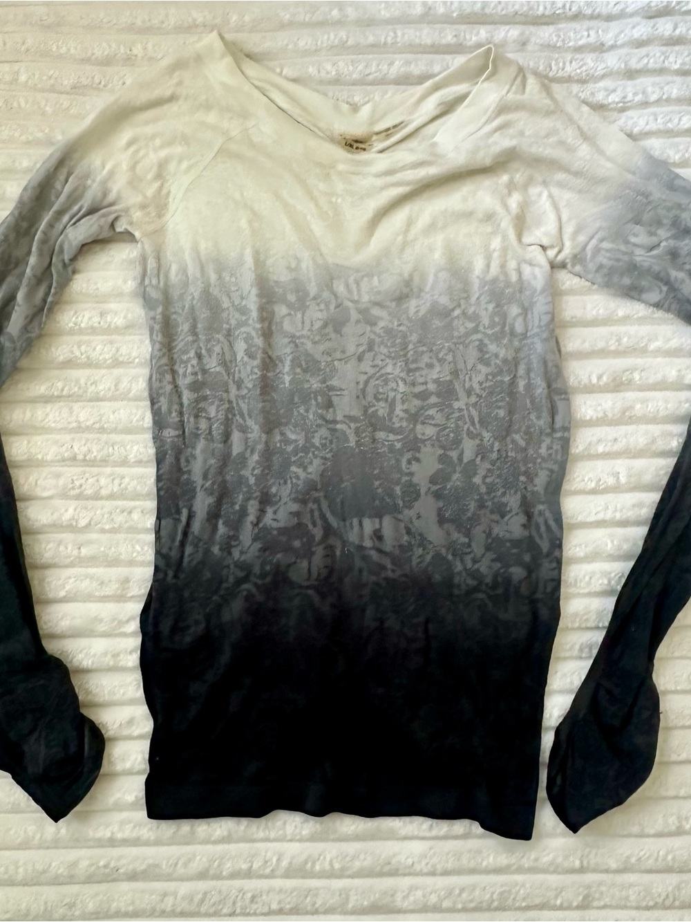climawear White to Black Ombre Long-Sleeve Tee